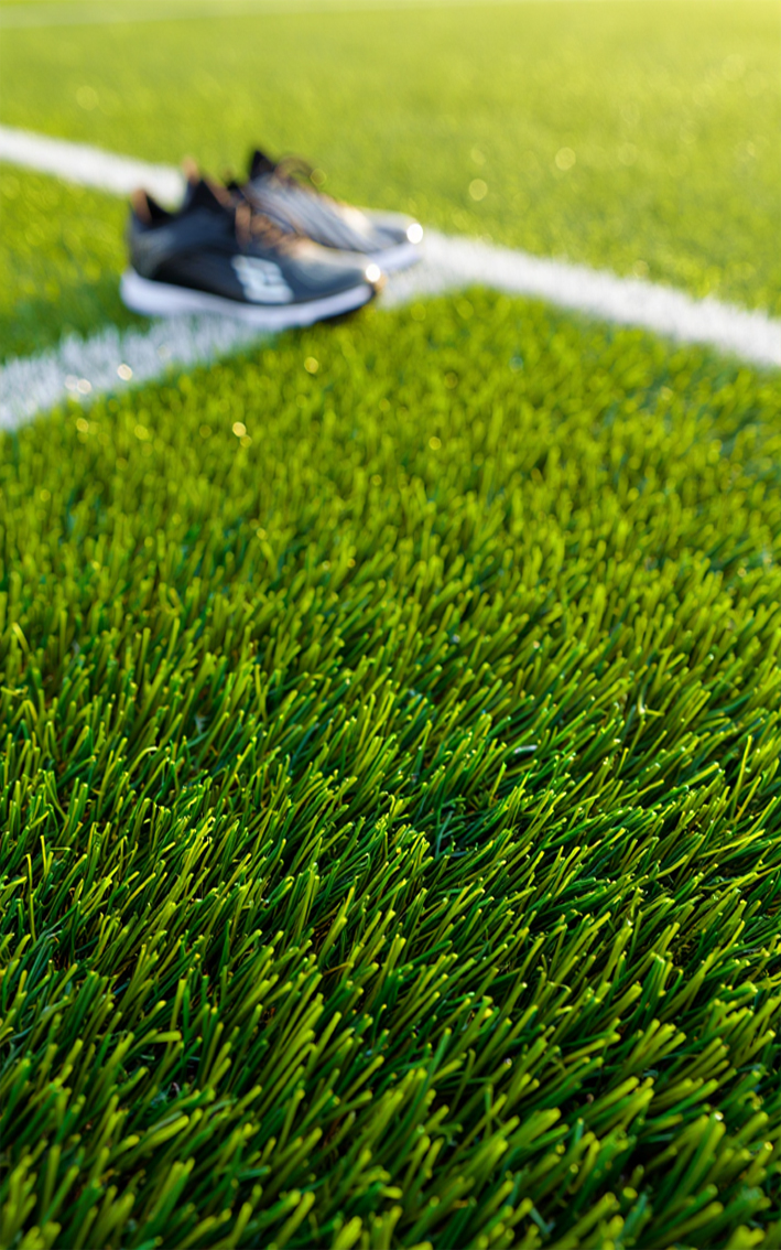 Cancha de fútbol con pasto sintético deportivo certificación FIFA instalación Santiago Chile — MKM